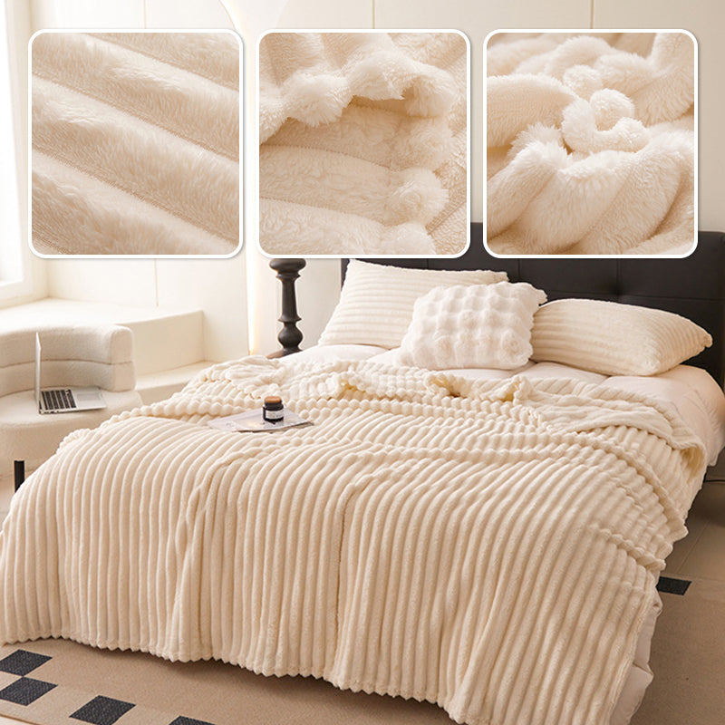 ๐๏ธ 50% Off โ Cozy Flannel Throw Blanket with Rabbit Fur Look โ Soft, Lightweight & Versatile โ Ideal for Office, Sofa & Travel ๐๏ธ