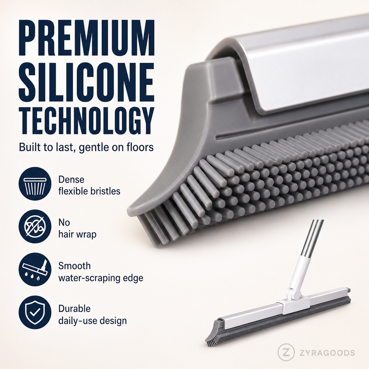 Thickened Soft Silicone Multi-Purpose Broom