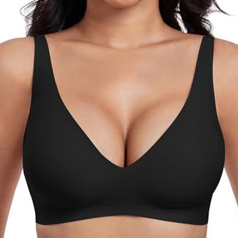 💗LIMITED TIME SALE 50% OFF⚡50K+ SOLD💕 Jelly Wireless Womens Comfortable Wireless Bras Push Up Bralettes Seamless Tshirts Bras Deep V Everyday Bras