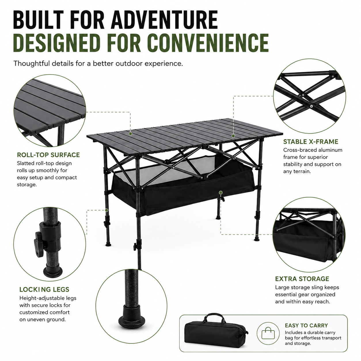 🌄New arrival 49% OFF!🏕️ Portable Camping Table – Folding, Carbon Steel, Quick Setup🪑