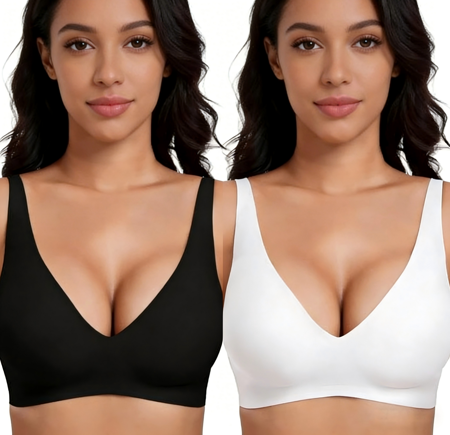 💗LIMITED TIME SALE 50% OFF⚡50K+ SOLD💕 Jelly Wireless Womens Comfortable Wireless Bras Push Up Bralettes Seamless Tshirts Bras Deep V Everyday Bras