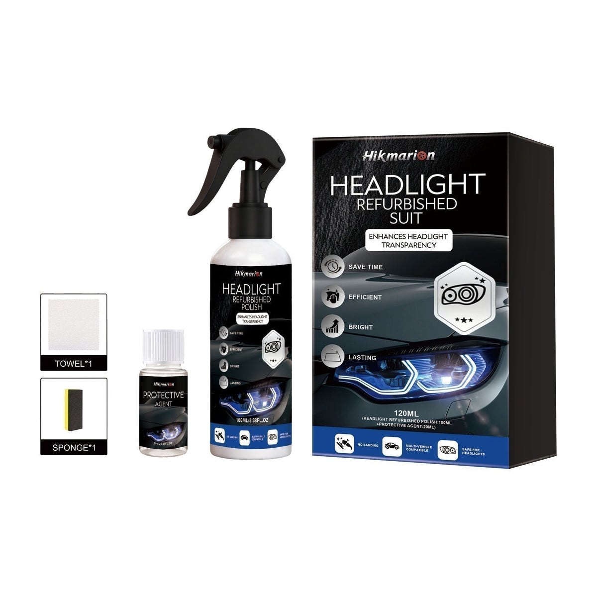 🚗50% OFF NOW!!🔆Professional Car Headlight Restoration Kit🫧 – Removes yellowing & scratches, restores clarity & UV protection – easy DIY solution ✨