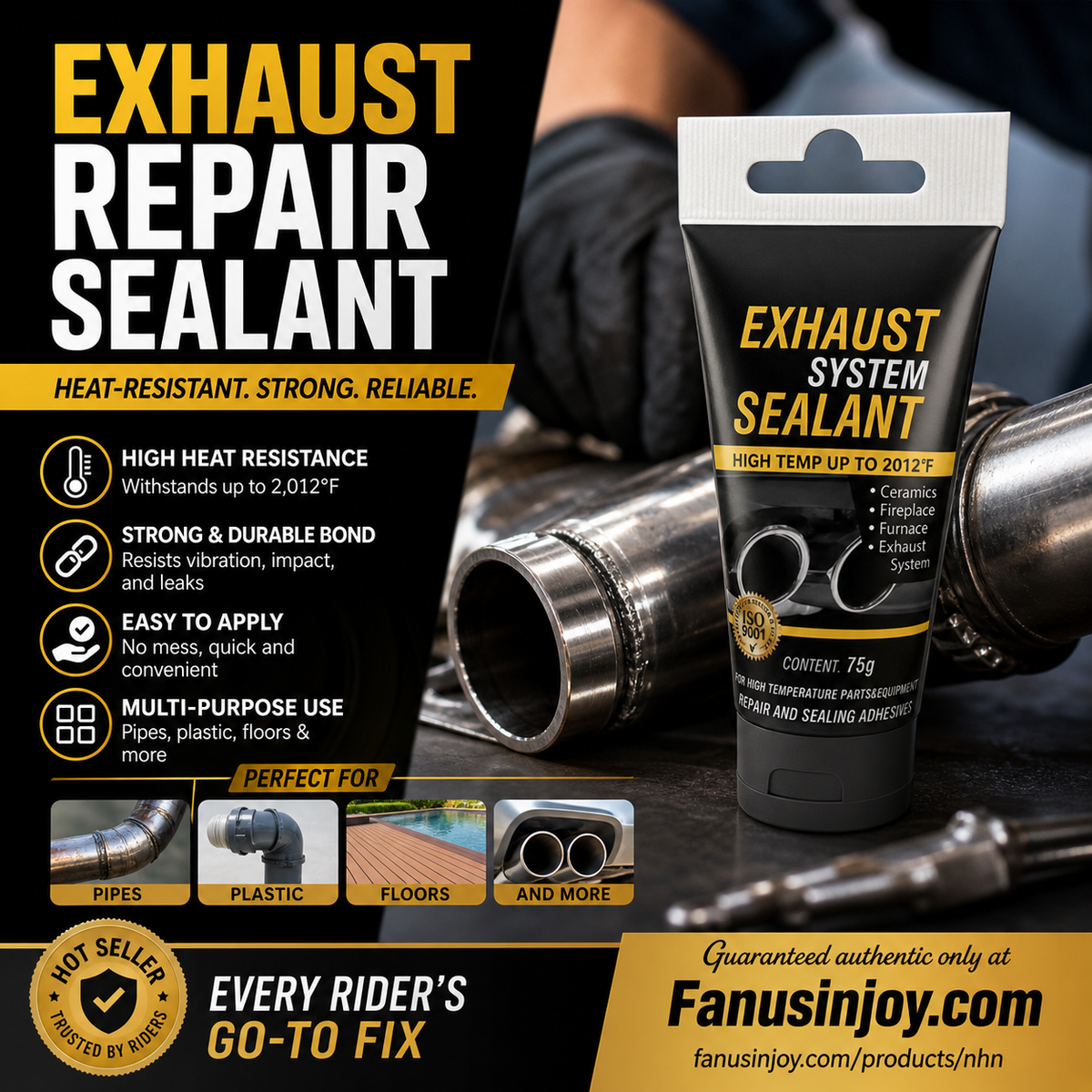 🛠All-purpose repair！High Temperature Exhaust Repair Sealant