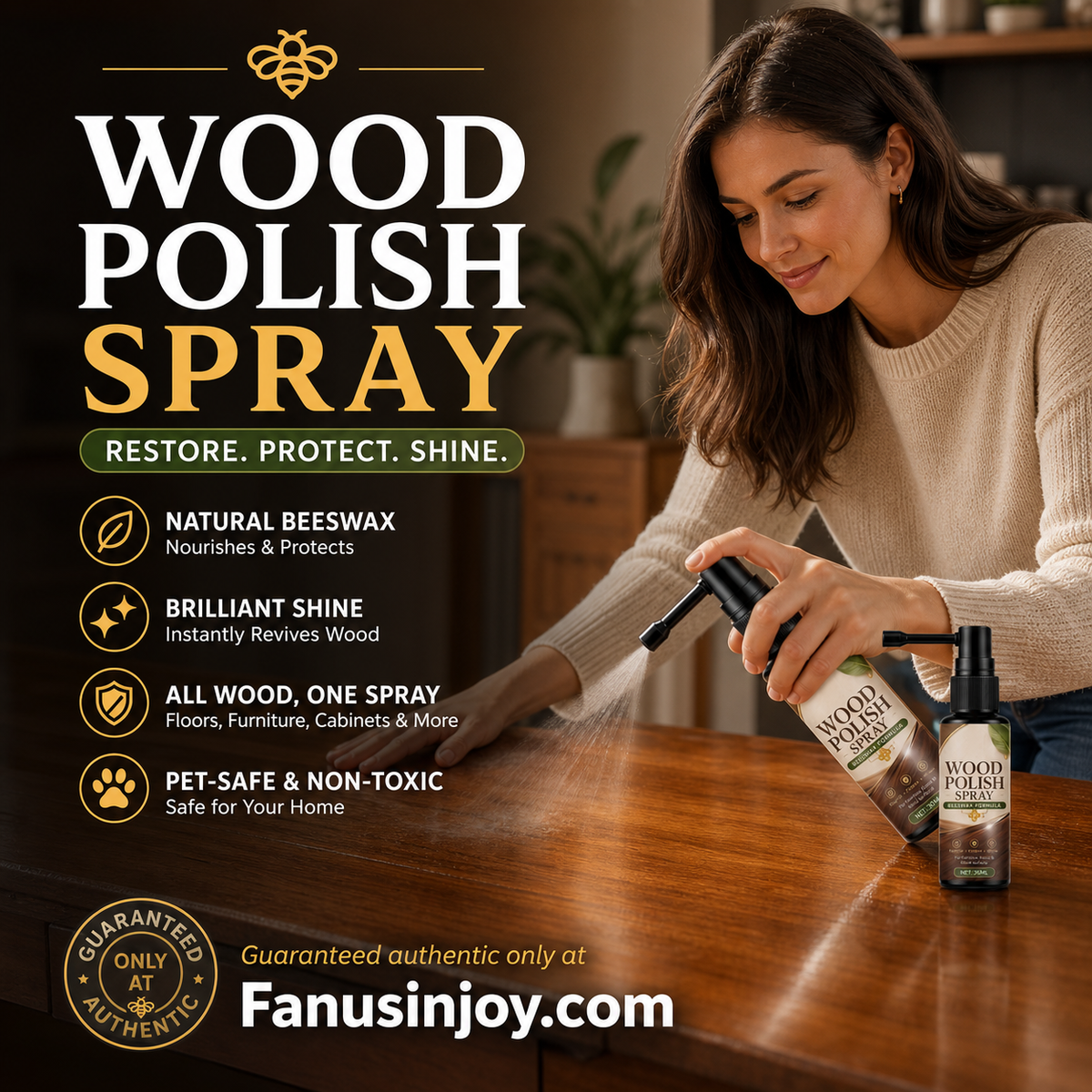 🔥Limited time 50% off！✨️Refresh your wooden furniture！Natural Beeswax Wood Polish Spray
