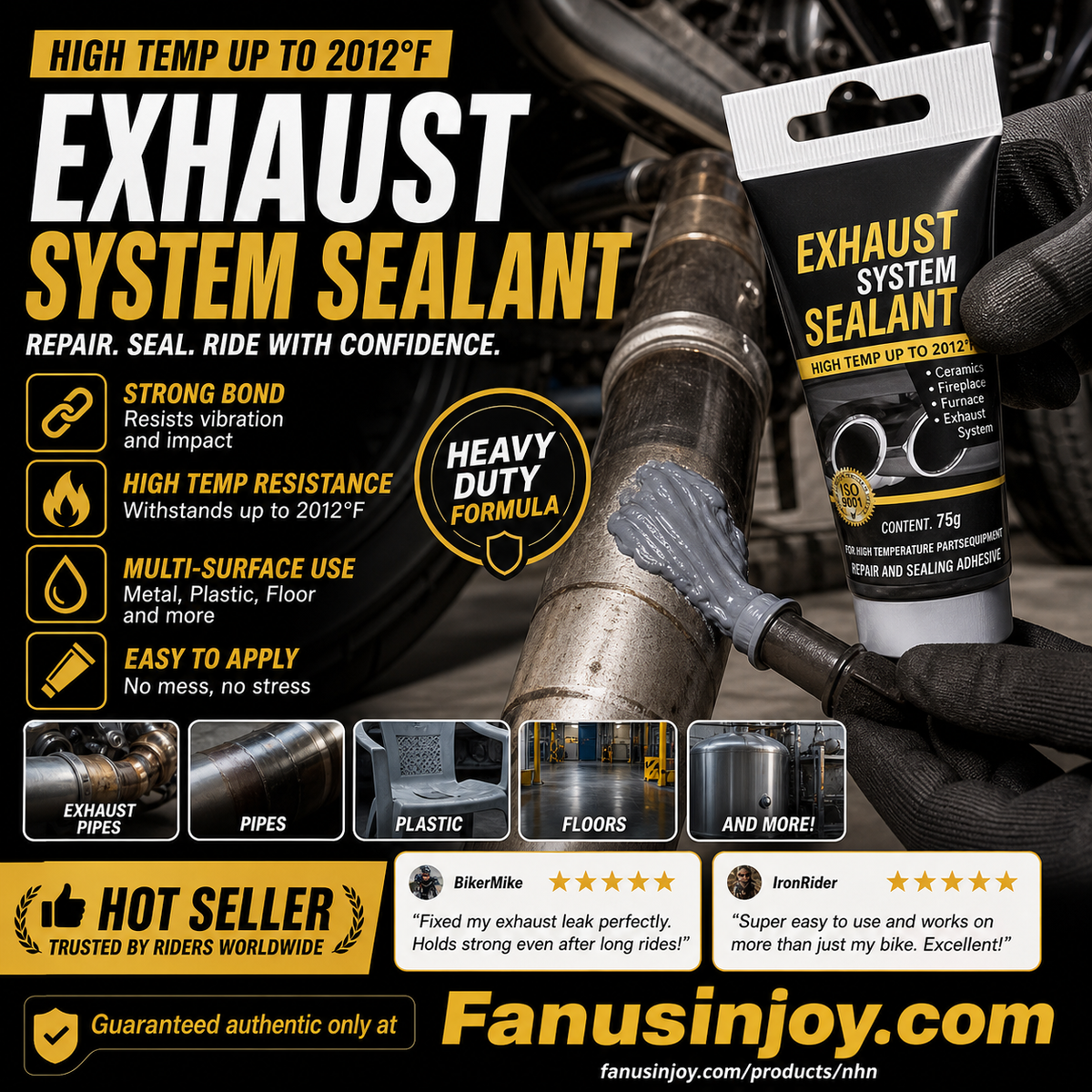 🛠All-purpose repair！High Temperature Exhaust Repair Sealant