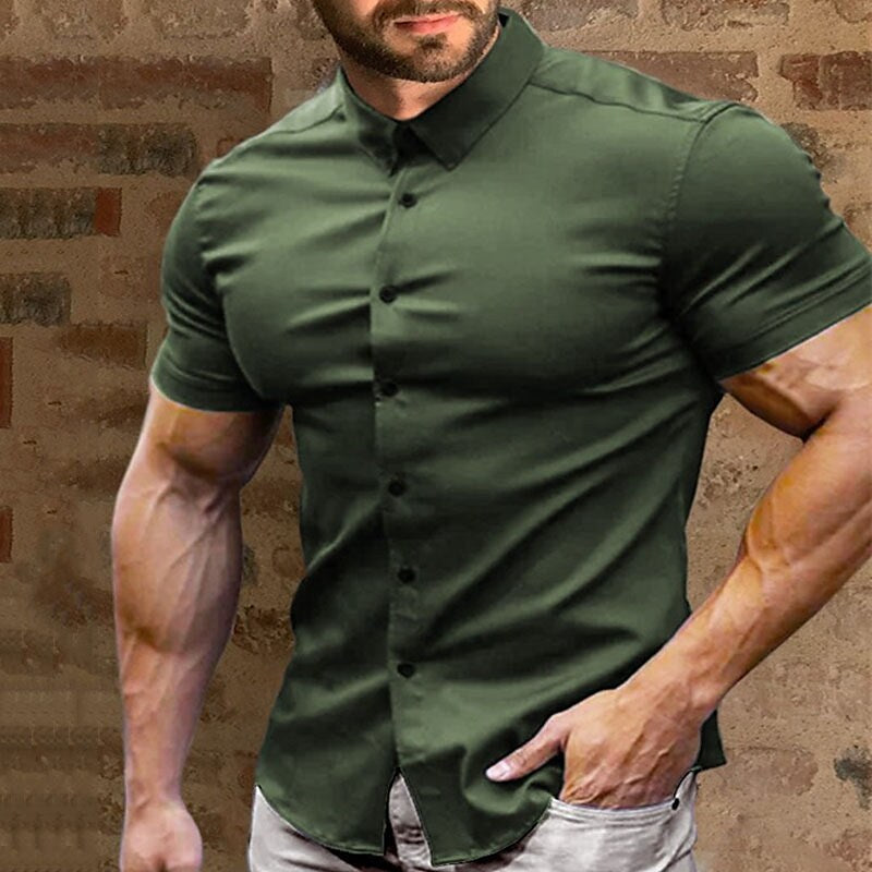 Men's Non-Iron Button-Up Shirt – Wrinkle-Resistant & Breathable