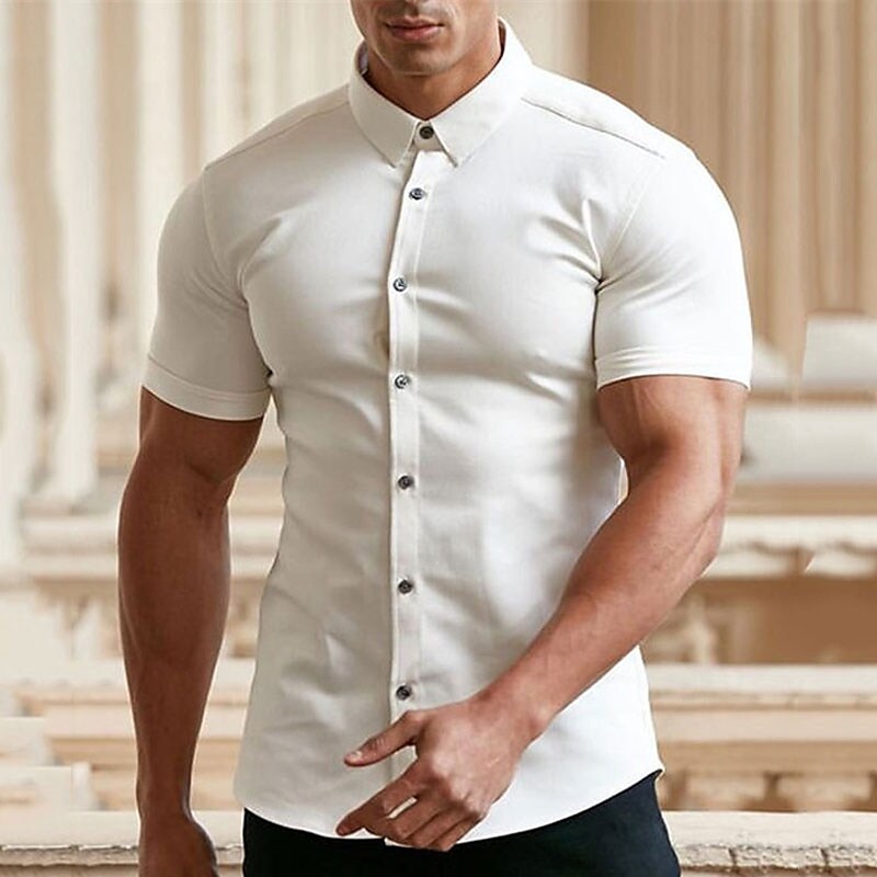 Men's Non-Iron Button-Up Shirt – Wrinkle-Resistant & Breathable