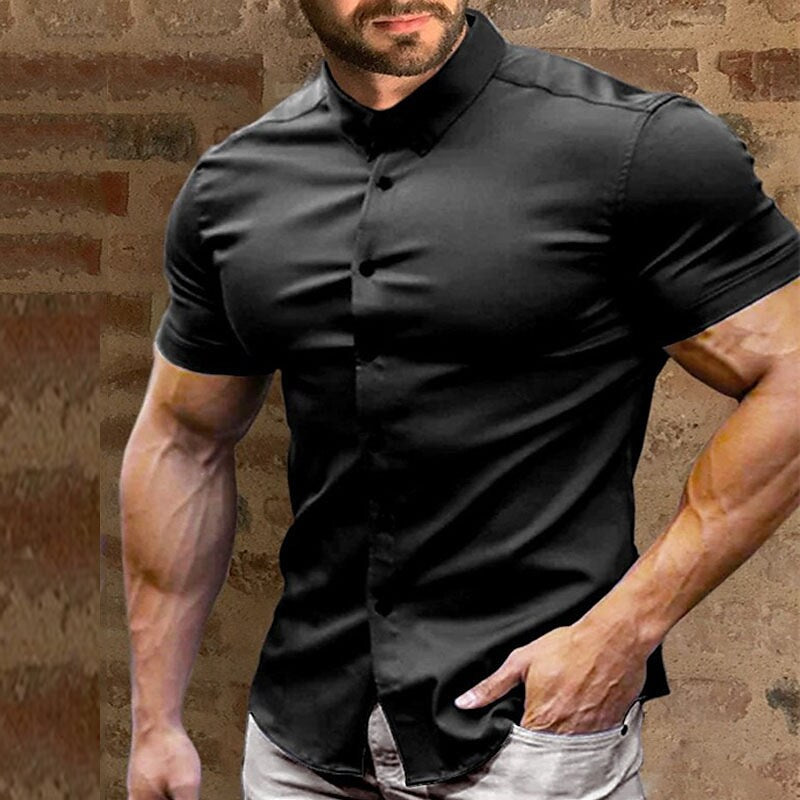 Men's Non-Iron Button-Up Shirt – Wrinkle-Resistant & Breathable