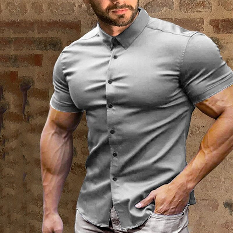 Men's Non-Iron Button-Up Shirt – Wrinkle-Resistant & Breathable