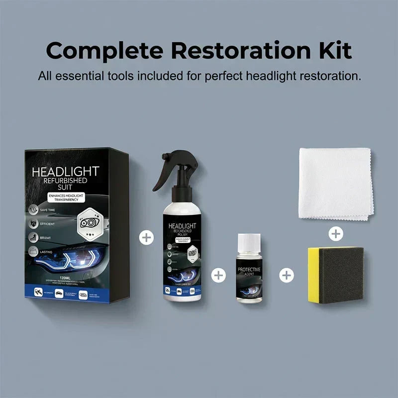 🚗50% OFF NOW!!🔆Professional Car Headlight Restoration Kit🫧 – Removes yellowing & scratches, restores clarity & UV protection – easy DIY solution ✨