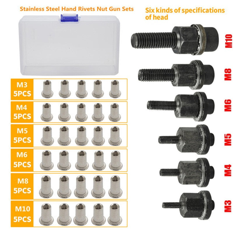 🔧 LIMITED-TIME 50% OFF! ✨ Flat Head Threaded Insert Nut Rivet Nuts Set – Multi-Size, Corrosion Resistant, Easy Install 🛠️