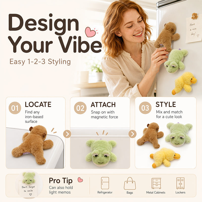 🧸 57% OFF NOW! 🧲 Lovely Plushie Fridge Magnet Doll – Premium Mink Velvet, Hidden Magnet, Perfect for Fridge, Laptop & Bags ✨