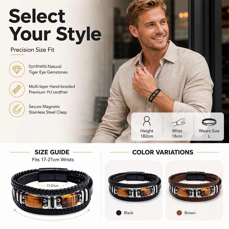 🔥Surprise 50% Off！📿New trendy essential！Braided PU Leather Bracelet for Men & Women