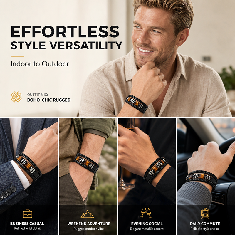 🔥Surprise 50% Off！📿New trendy essential！Braided PU Leather Bracelet for Men & Women