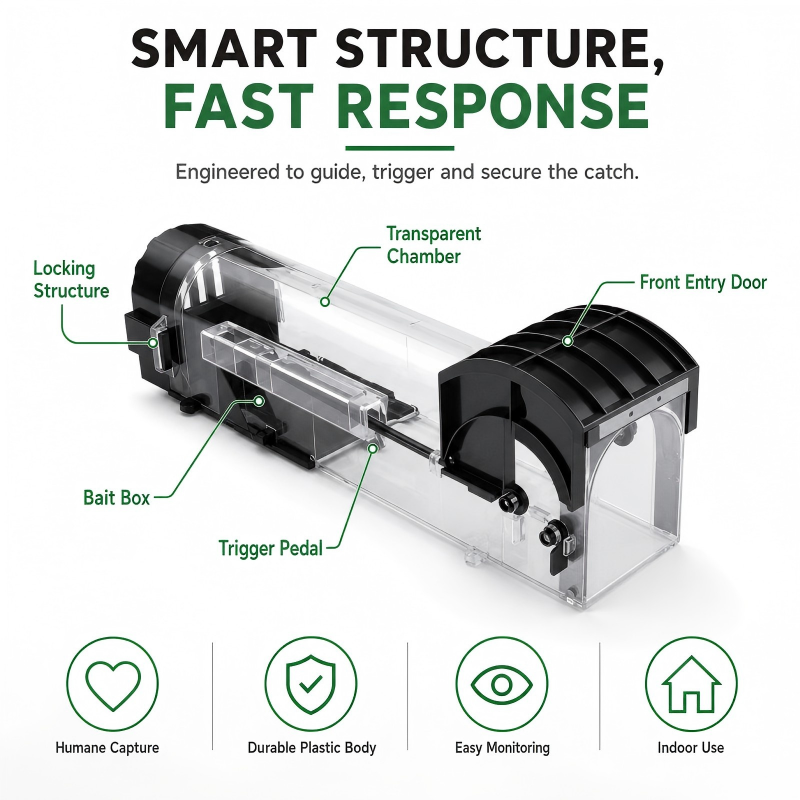 Reusable Humane Live Catch Mouse Trap 