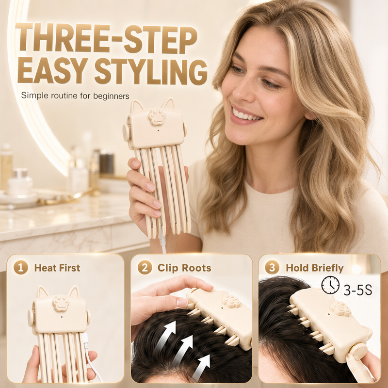 🔥48K+ Sold 💇 Wireless Heated Volumizing Root Lift Clip, Portable Travel Hair Styling Tool for Flat Fine Hair