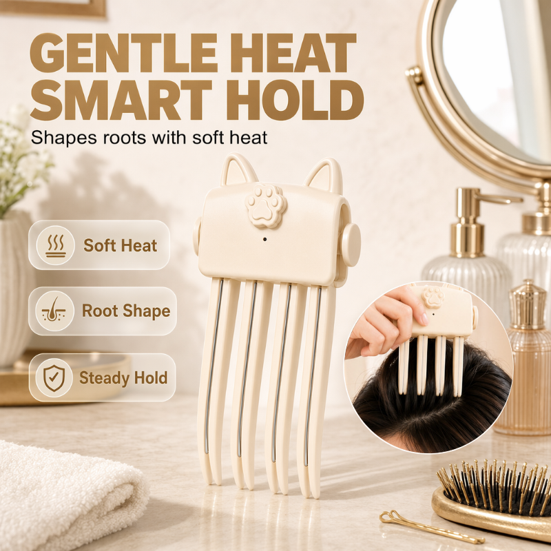 🔥48K+ Sold 💇 Wireless Heated Volumizing Root Lift Clip, Portable Travel Hair Styling Tool for Flat Fine Hair