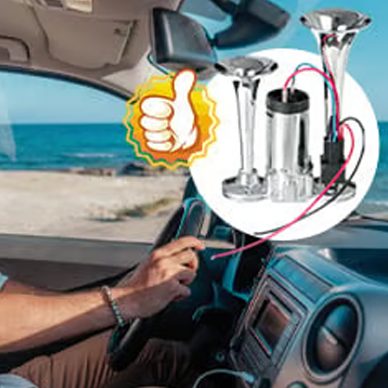 12V Universal Dual Trumpet Air Horn Kit