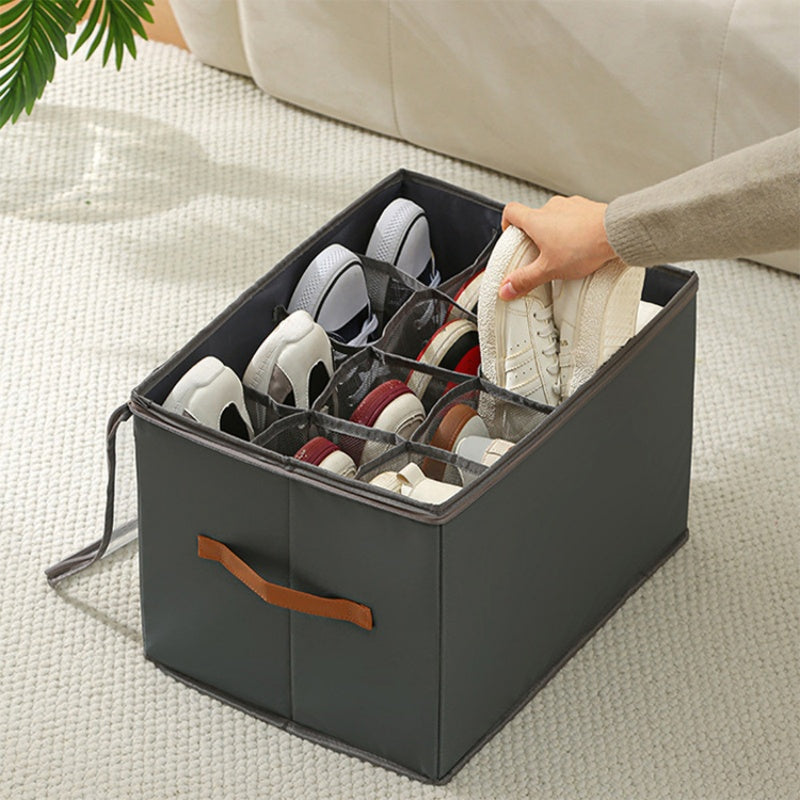 ⏰🔥LIMITED TIME 50% OFF! 👟 Fabric Shoe Organizer Storage Box – Foldable, Large Capacity, Dustproof & Breathable for Closet & Bedroom 🧺✨