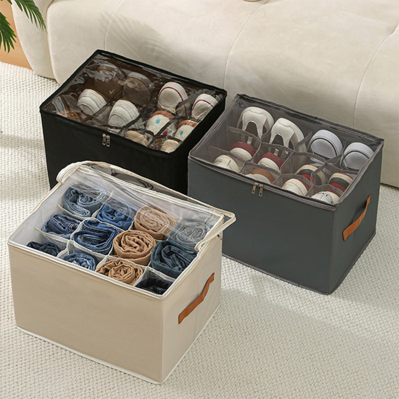 ⏰🔥LIMITED TIME 50% OFF! 👟 Fabric Shoe Organizer Storage Box – Foldable, Large Capacity, Dustproof & Breathable for Closet & Bedroom 🧺✨
