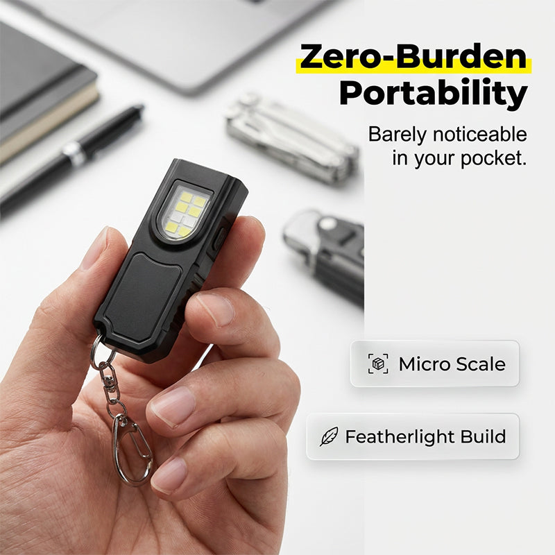 Mini Keychain Flashlight with Magnetic Base