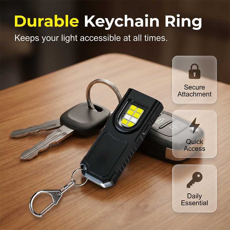 Mini Keychain Flashlight with Magnetic Base
