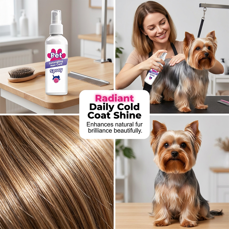 🐶50% OFF NOW! Instant Pet Detangling Hair Care Spray – Knot Remover Silky Finish Quick Dry Fur Detangler, No Rinse Grooming Spray for Dogs & Cats Long Short Hair Daily Grooming