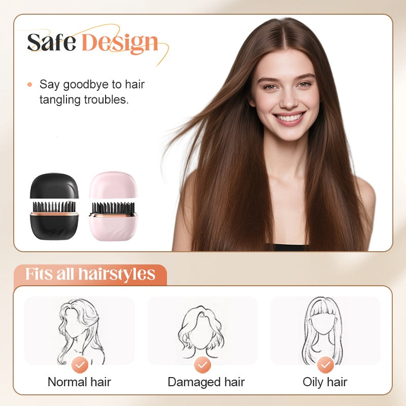 ✨️Limited time 50% off! 🔥Heats in 3 seconds 👱‍♀️style your hair anytime anywhere!Mini Cordless Hair Straightener Comb