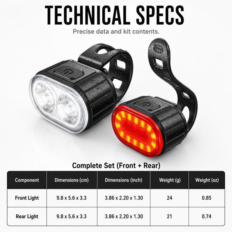 ⏳Limited-time 50% off⏰USB Rechargeable Bike Light Set🚲🔦