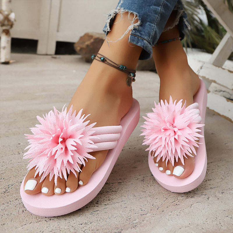 Women Floral Flip Flops Lightweight Summer Slippers