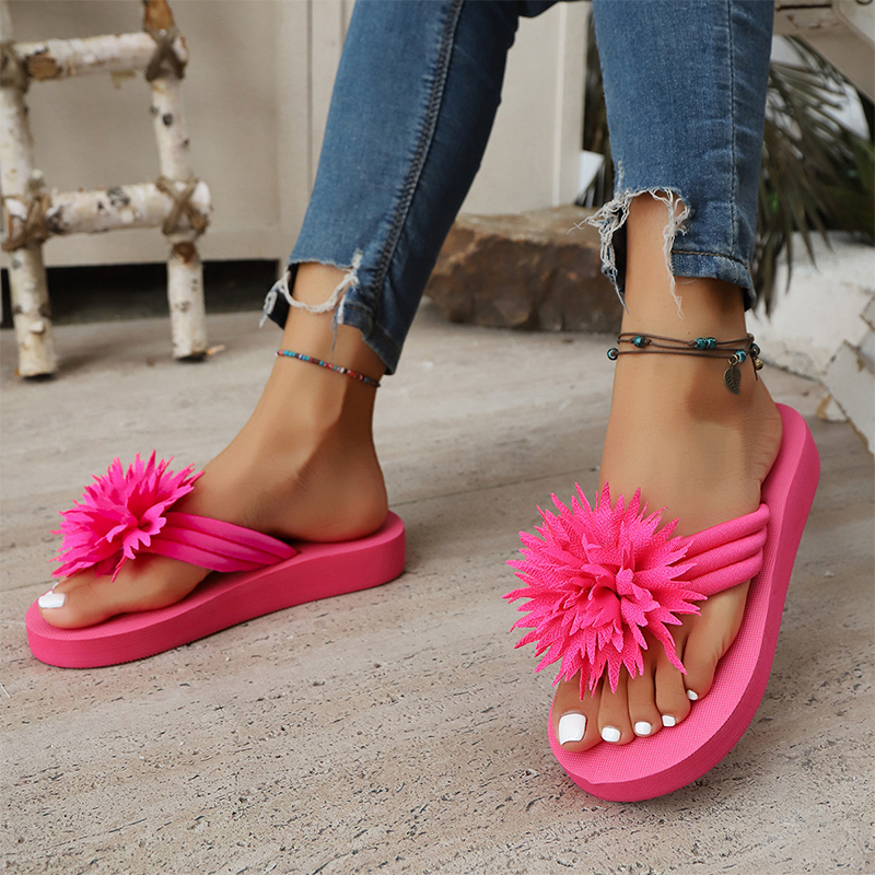Women Floral Flip Flops Lightweight Summer Slippers