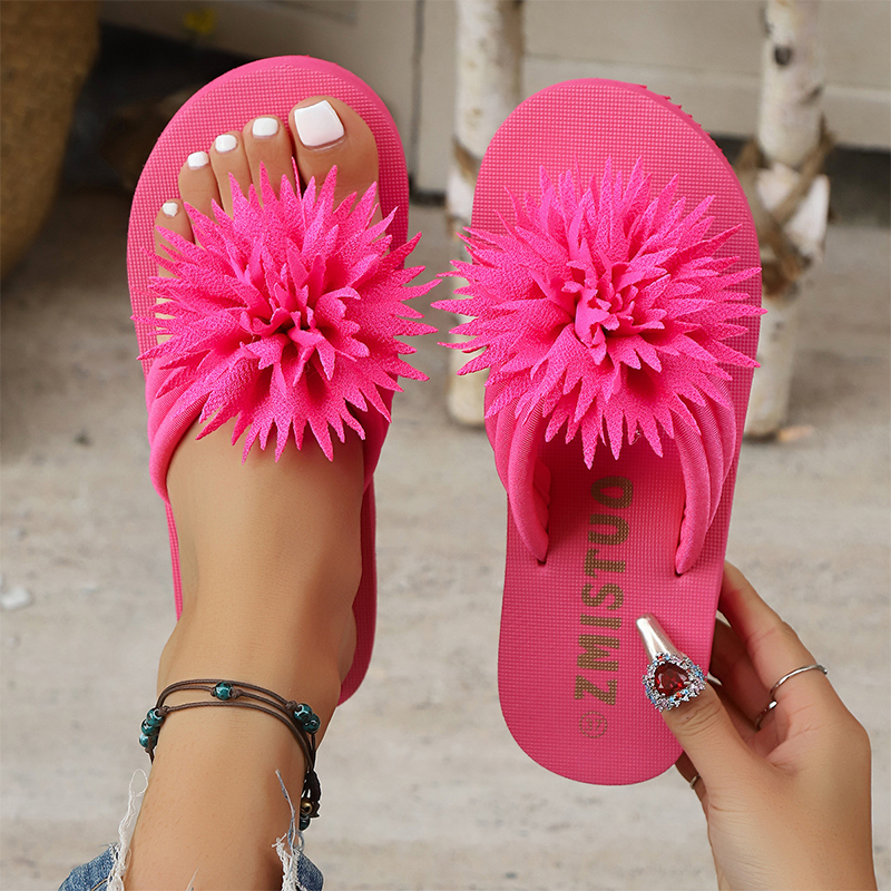Women Floral Flip Flops Lightweight Summer Slippers
