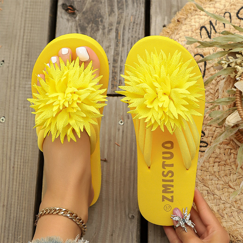 Women Floral Flip Flops Lightweight Summer Slippers