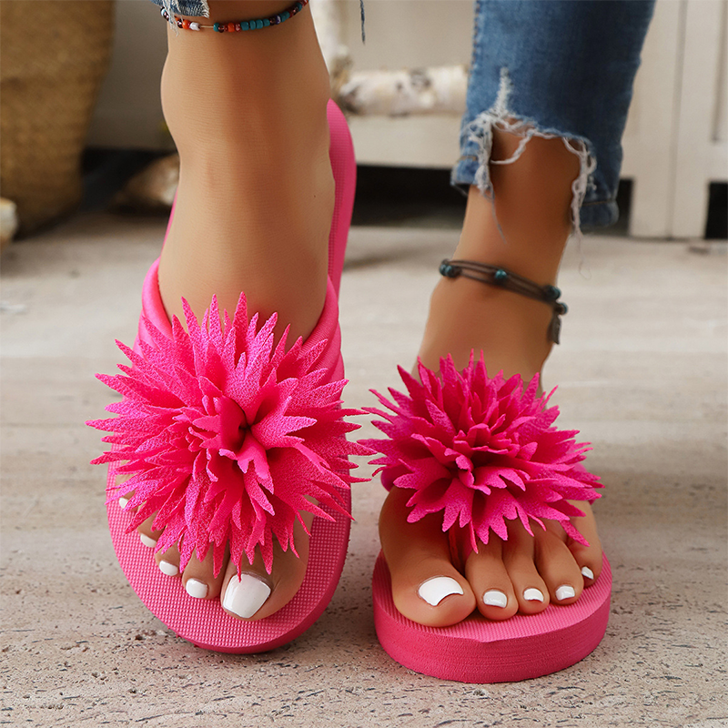 Women Floral Flip Flops Lightweight Summer Slippers