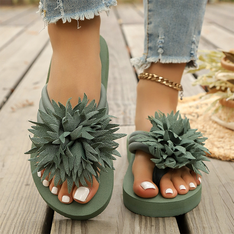 Women Floral Flip Flops Lightweight Summer Slippers