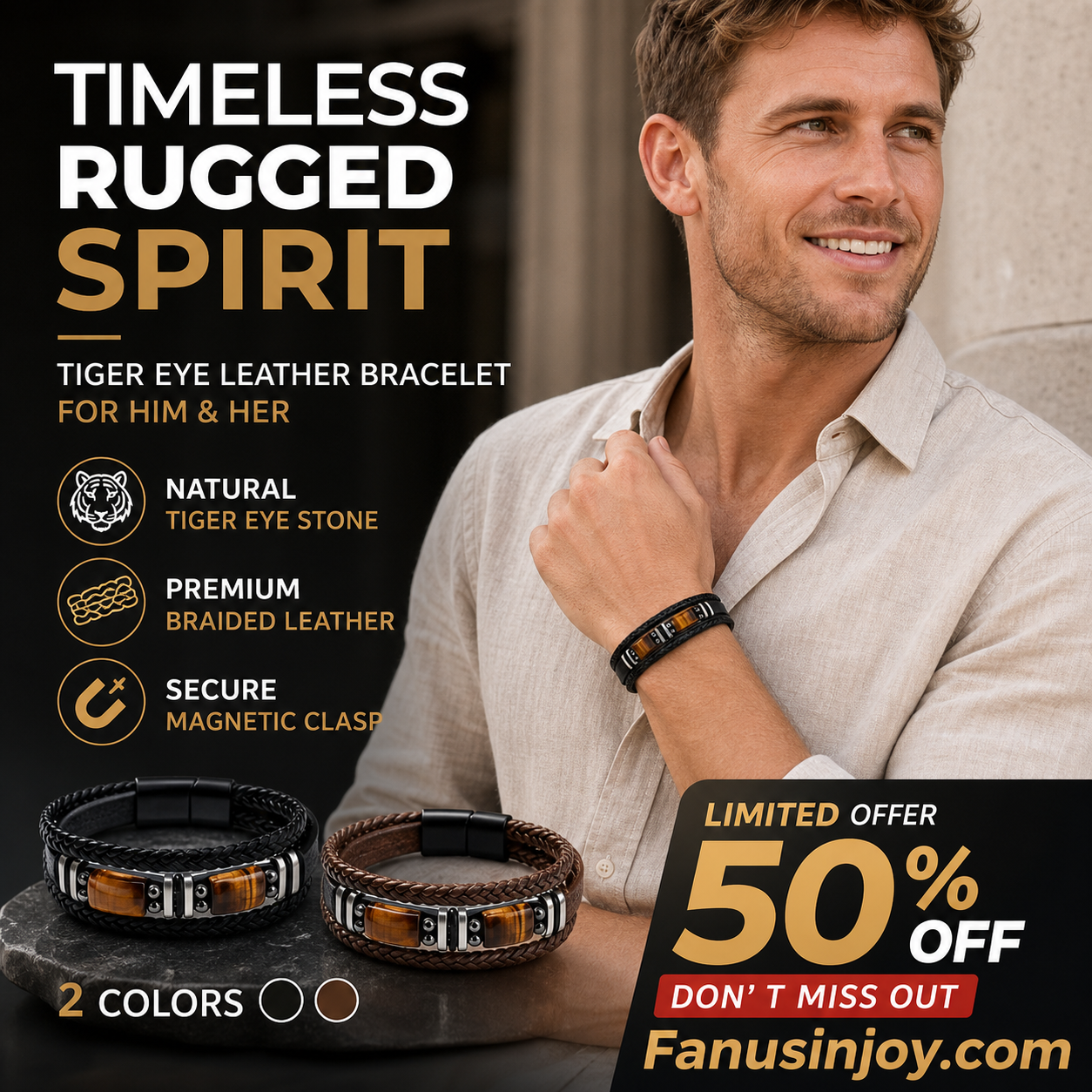 🔥Surprise 50% Off！📿New trendy essential！Braided PU Leather Bracelet for Men & Women