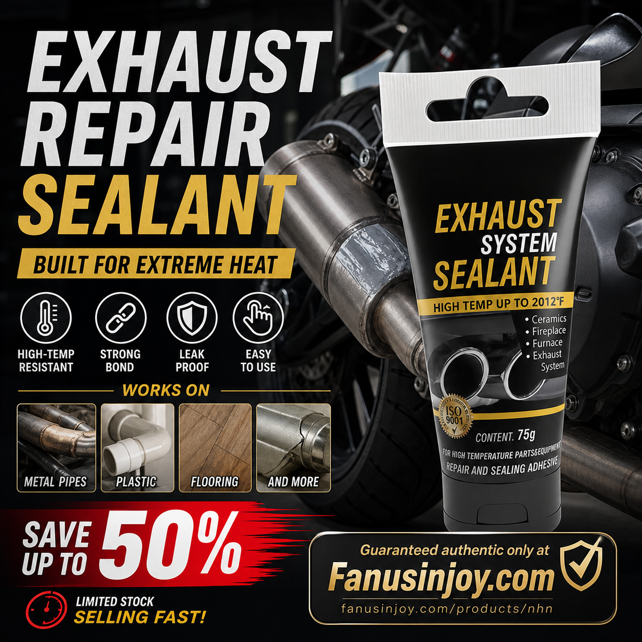 🛠All-purpose repair！High Temperature Exhaust Repair Sealant